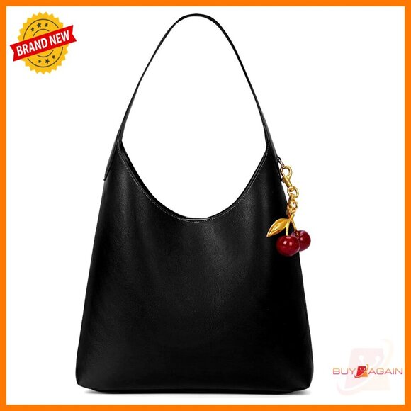 Medium Vegan Leather Hobo Shoulder Bag Tote Slouchy Designer Handbag